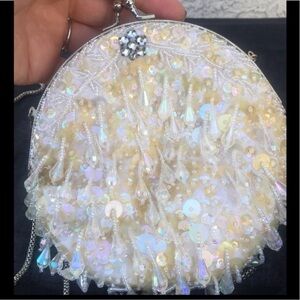 Vintage Gatsby White Fringe Purse